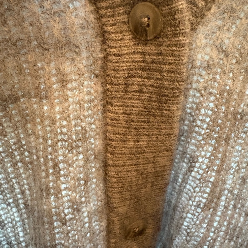 Vineyard Vines Women’s Gray Wool Blend Open Knit Longline Cardigan Sweater Sz S - Picture 3 of 16